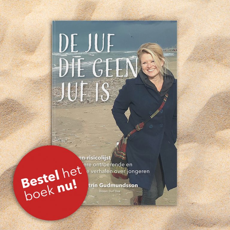Omslag van het boek De juf die geen juf is van Katrín Gudmundsson